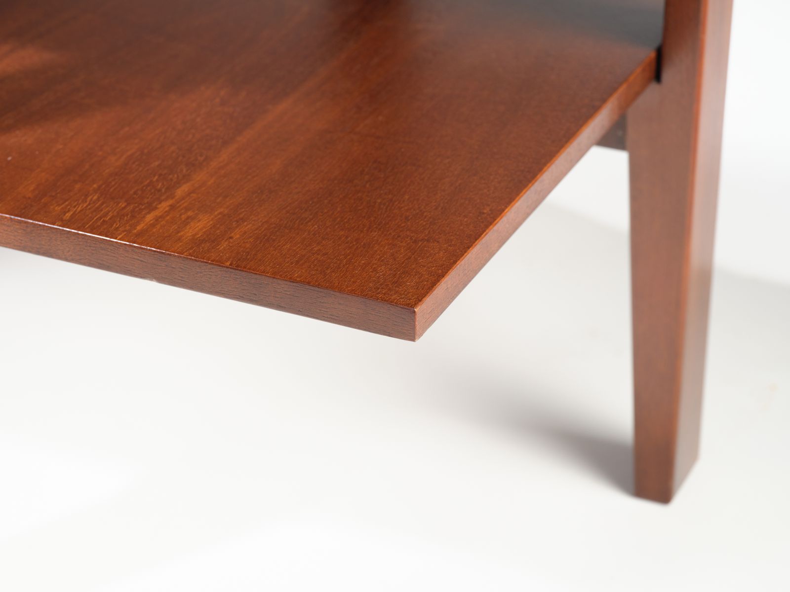 Stunning Mid Century Modern Verde Alpi Marble & Mahogany Side Table In The Manner Of Florence Knoll, Circa 1990’s, 2 Matching Tables Available. photo vinterior