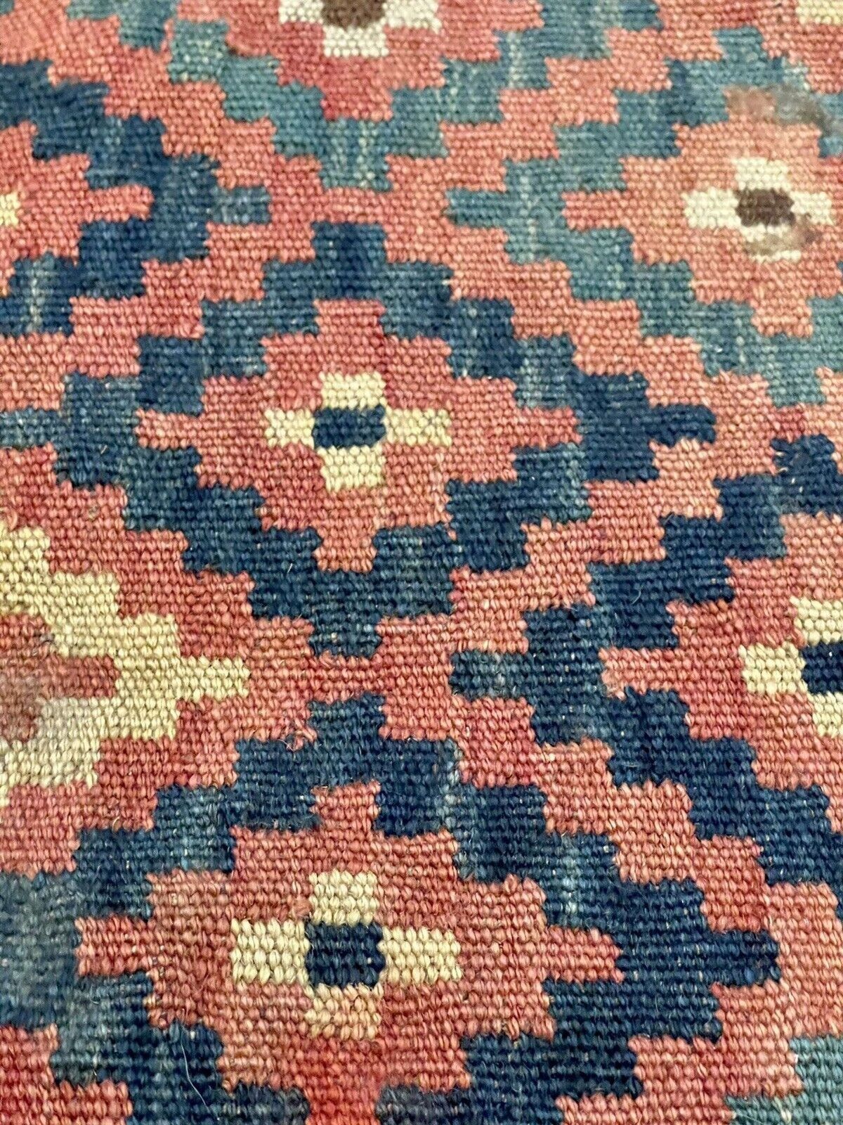 Small Antique Kurdish Kilim Rug Circa 1900 83cm X 60cm photo Textiles