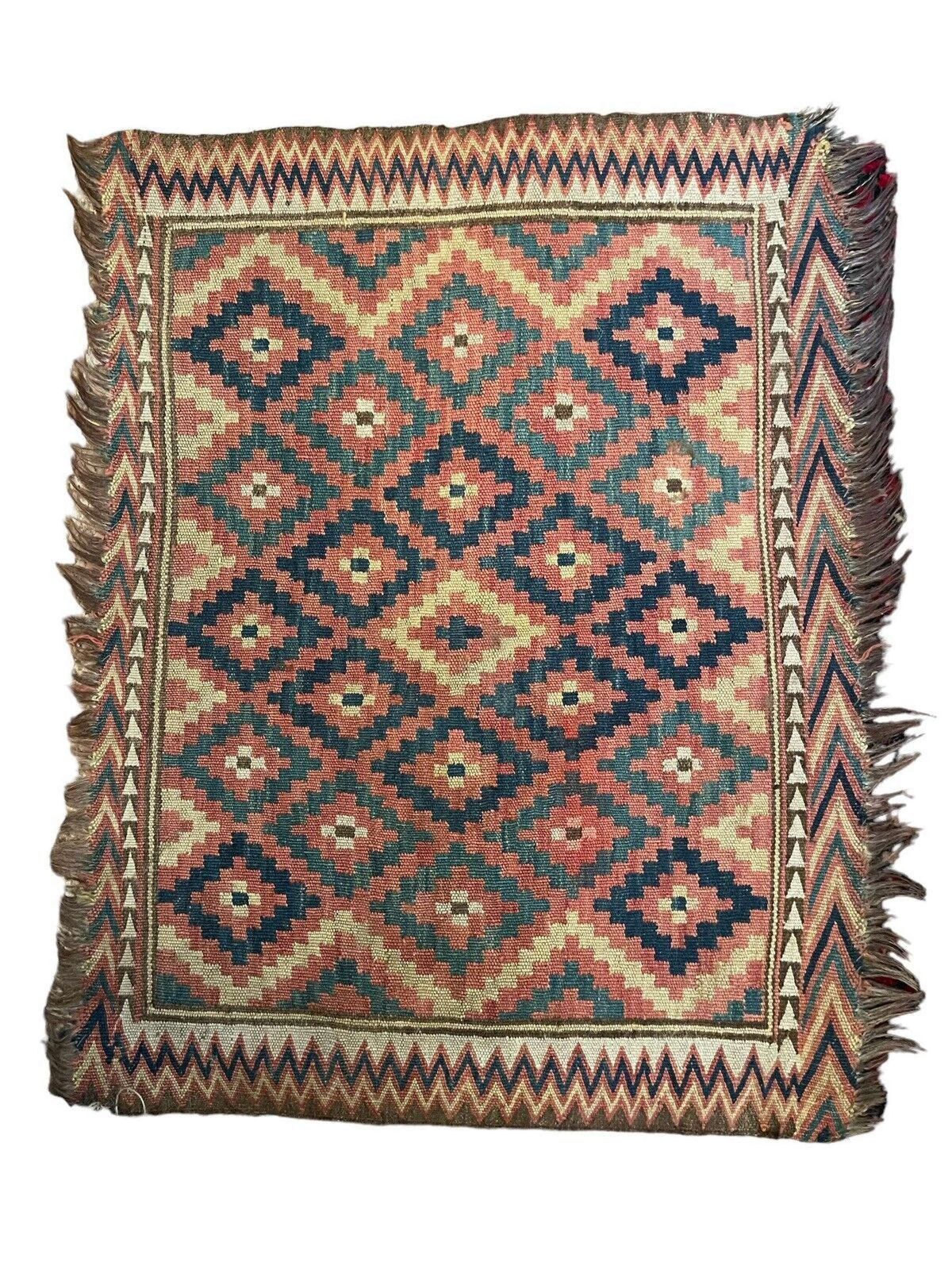 photo furniture Small Antique Kurdish Kilim Rug Circa 1900 83cm X 60cm