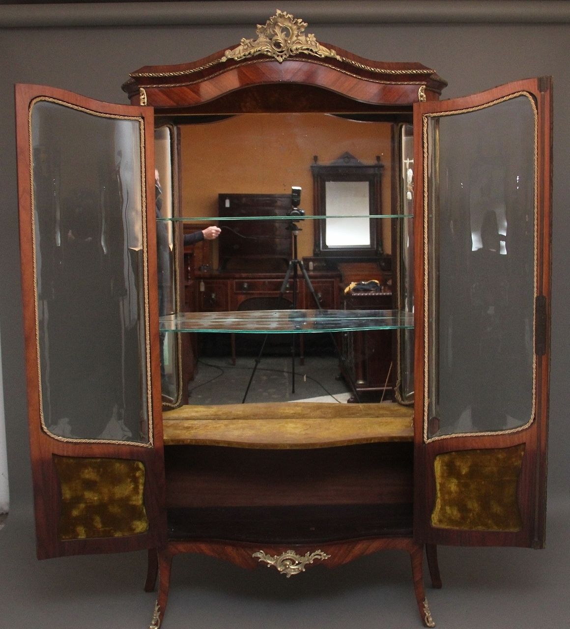 19th Century French Kingwood Display Cabinet photo furniture