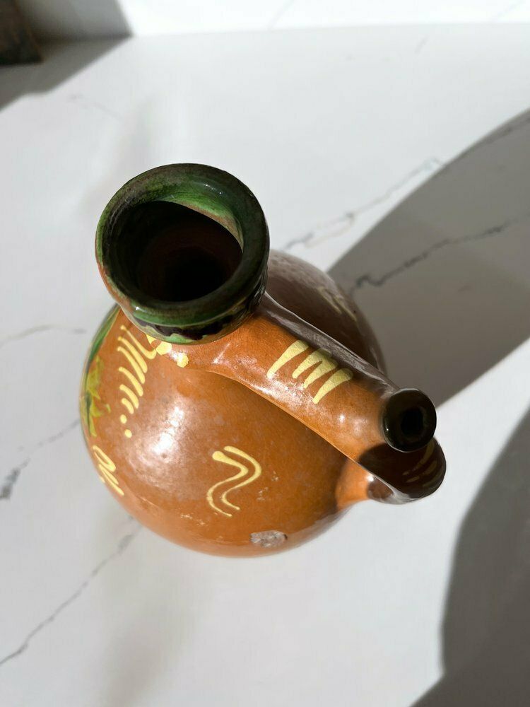 Vintage Hand Painted Polish Earthen Wear Pot photo 98.0