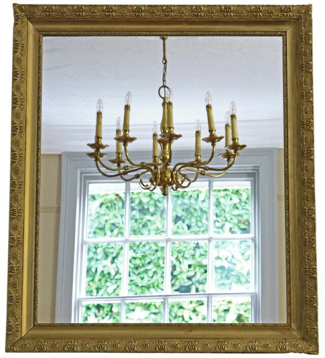 Antique C1900 Large Quality Gilt Overmantle Wall Mirror