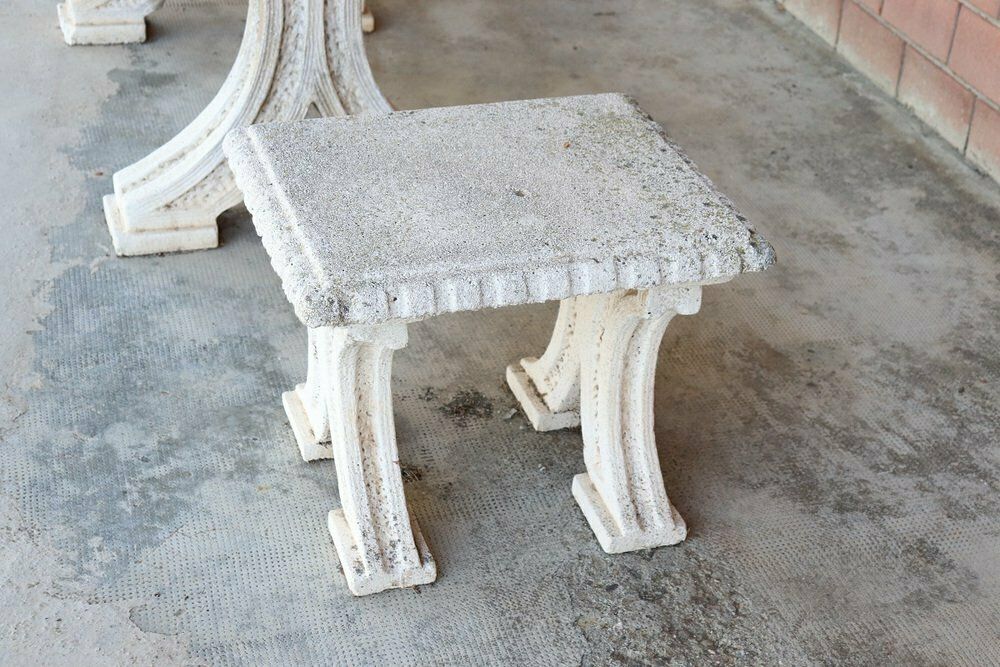 Early 20th Century Garden Table And Stools, Set Of 3 photo vintage