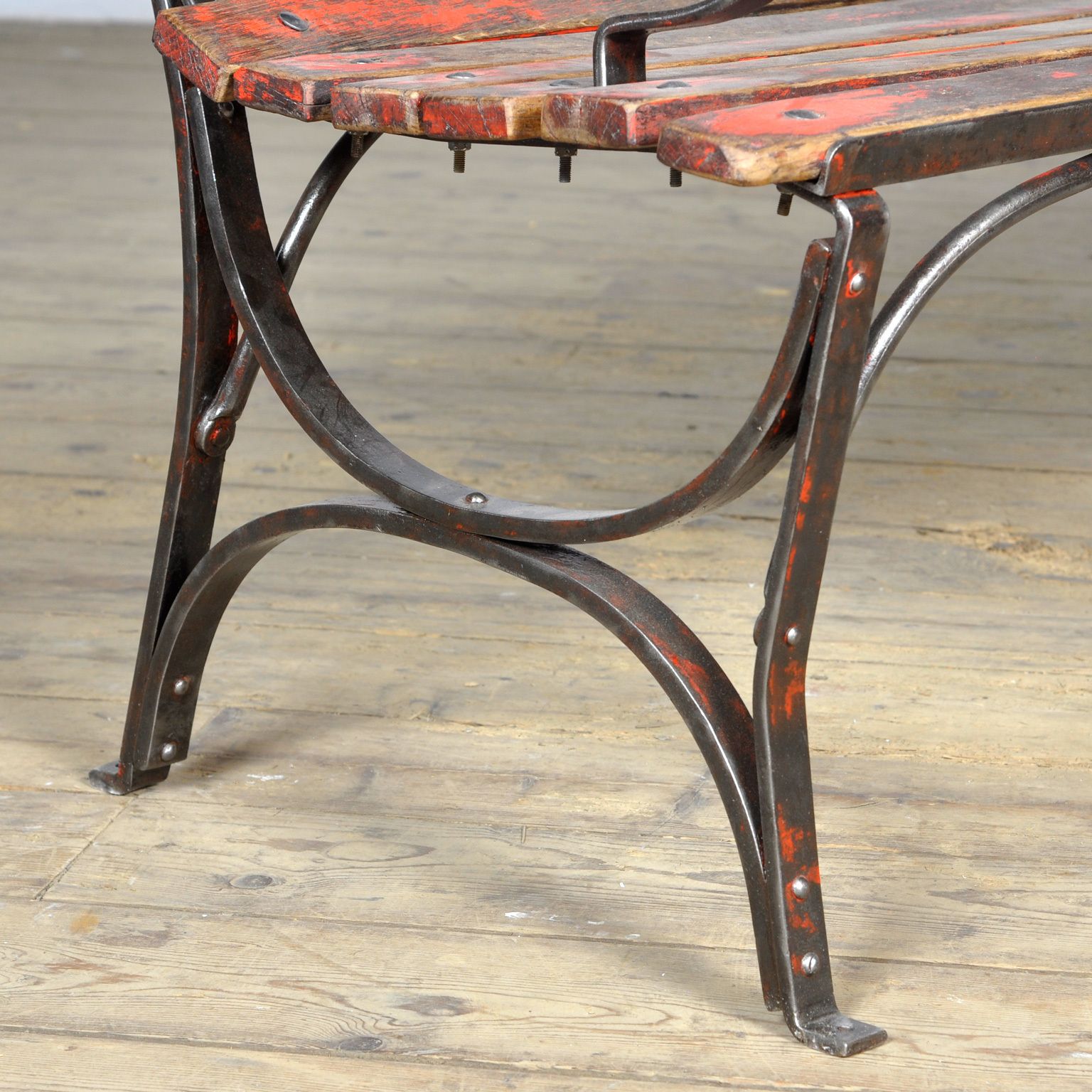 photo for sale Riveted Iron Park Bench 1920s