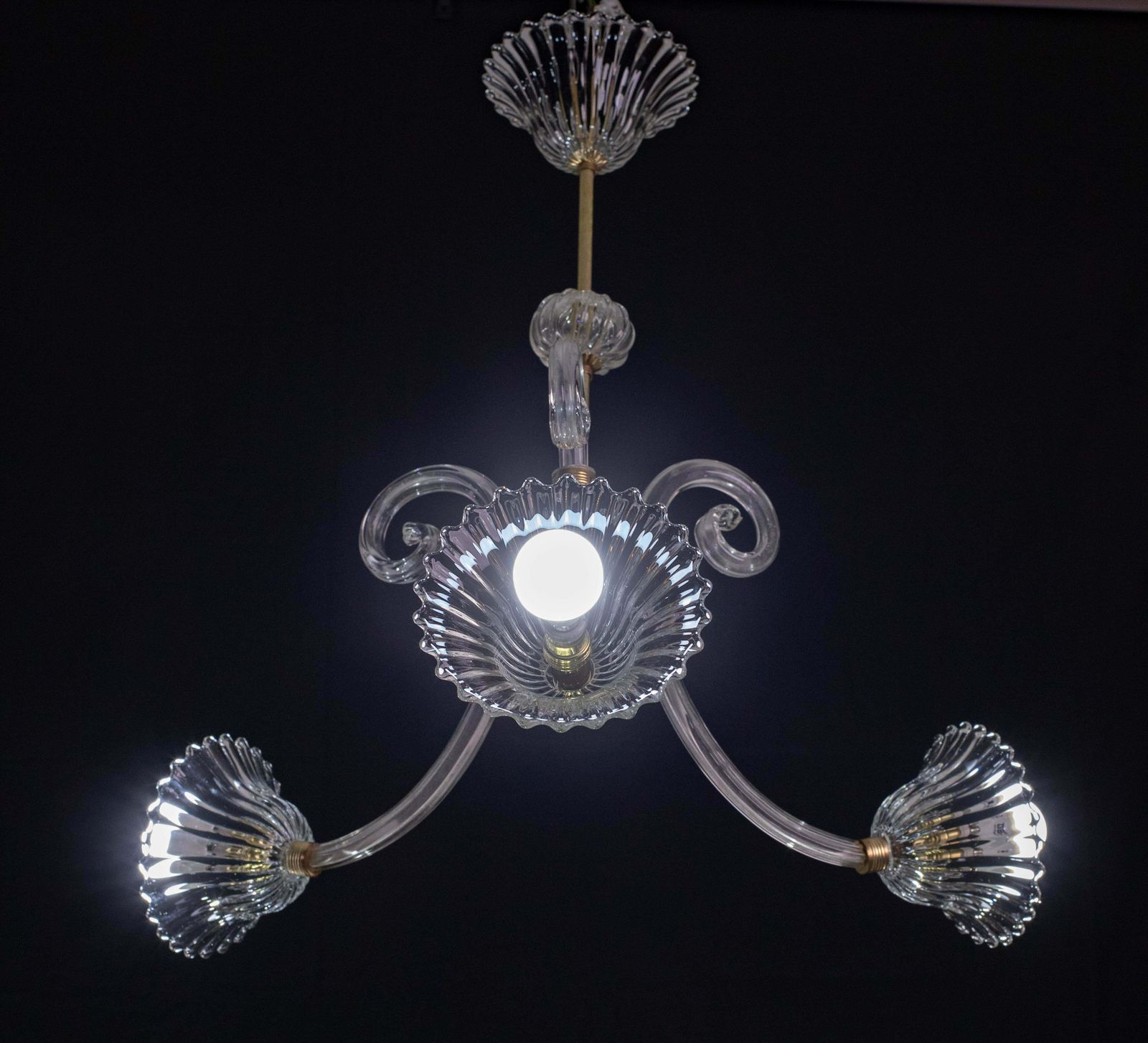 Elegant Art Decò Chandelier By Barovier E Toso, 1940s photo furniture