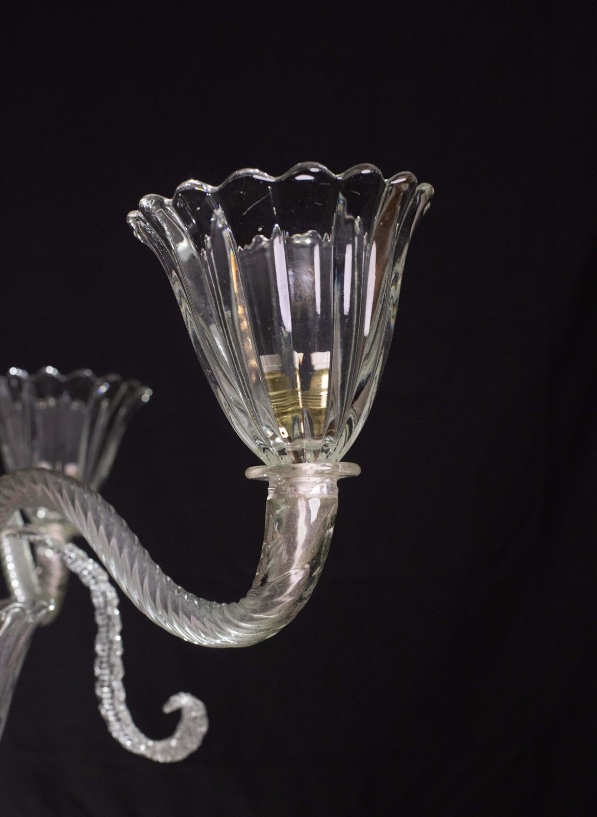photo furniture Exceptional Three Arms Chandelier By Barovier E Toso, 1950s