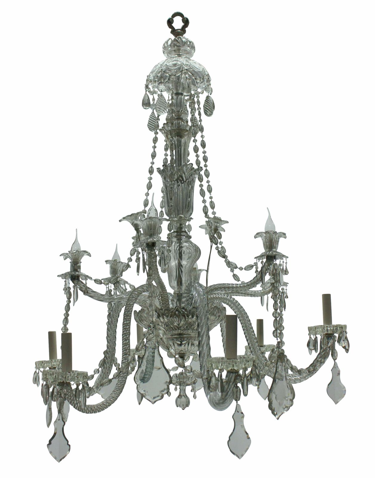 A Large French Twelve Arm Baccarat Chandelier
