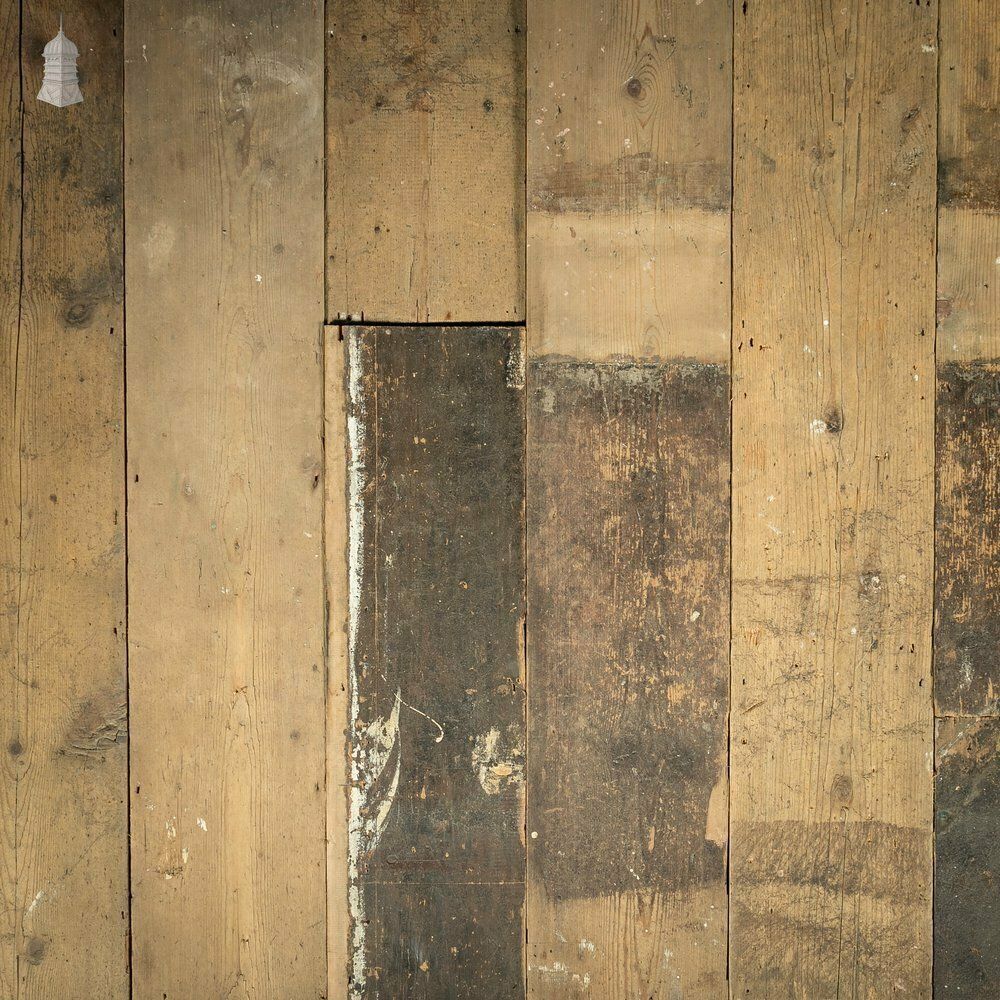 Georgian Pine Floorboards, 8.75" Wide Original Reclaimed Floorboards, Batch Of 32 Square Metres photo vinterior