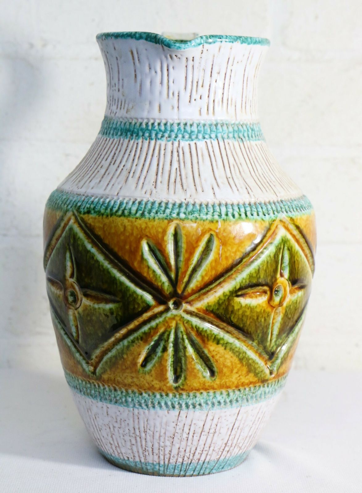 Mid Century French Vallauris Ceramic Pitcher From The 1950's Period Beautiful Colouring photo furniture