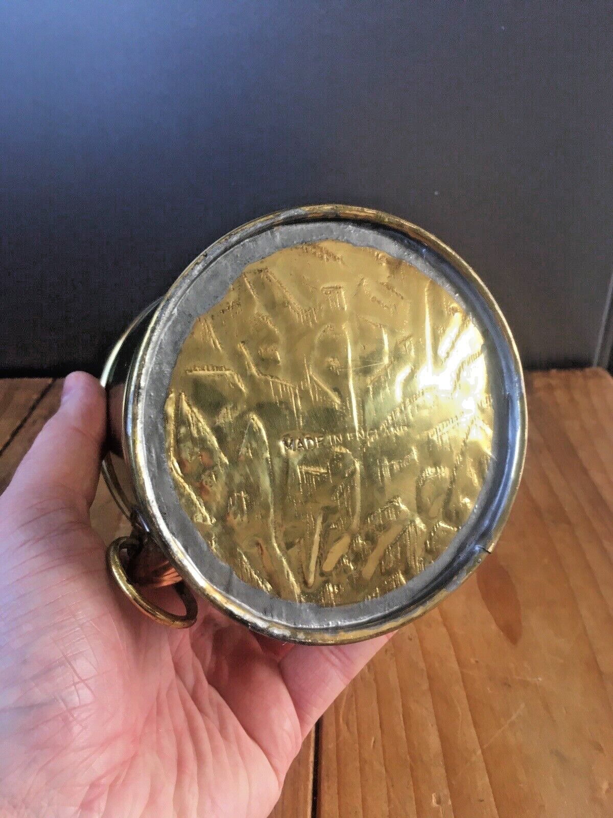 Pair Of Vintage Bates Brass Lions Head Handles Herb Cacti Planters Plant Pots photo vintage