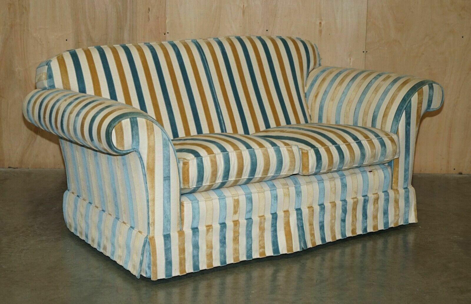 1 Of 2 Stunning Mulberry Home Designer Contemporary Striped Two Seater Sofas photo furniture