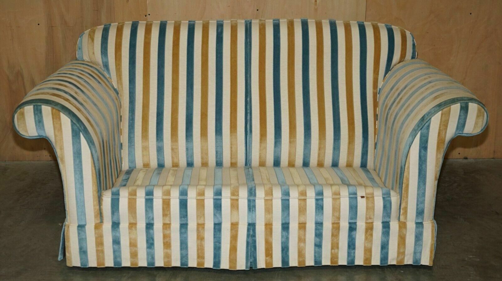 photo buy 1 Of 2 Stunning Mulberry Home Designer Contemporary Striped Two Seater Sofas