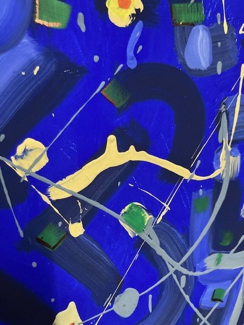 photo for sale Abstract Painting On Contemporary Art Canvas With Acrylic Enamels On Silver Frame