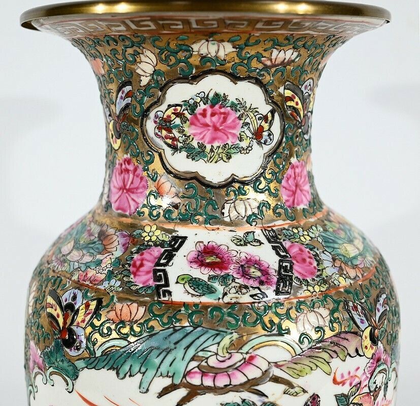 614.6774193050001 Canton Porcelain Lamp, China – Late 19th Century photo