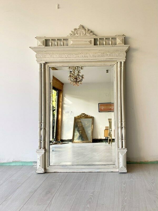 Antique French Painted Henri II Mirror photo furniture