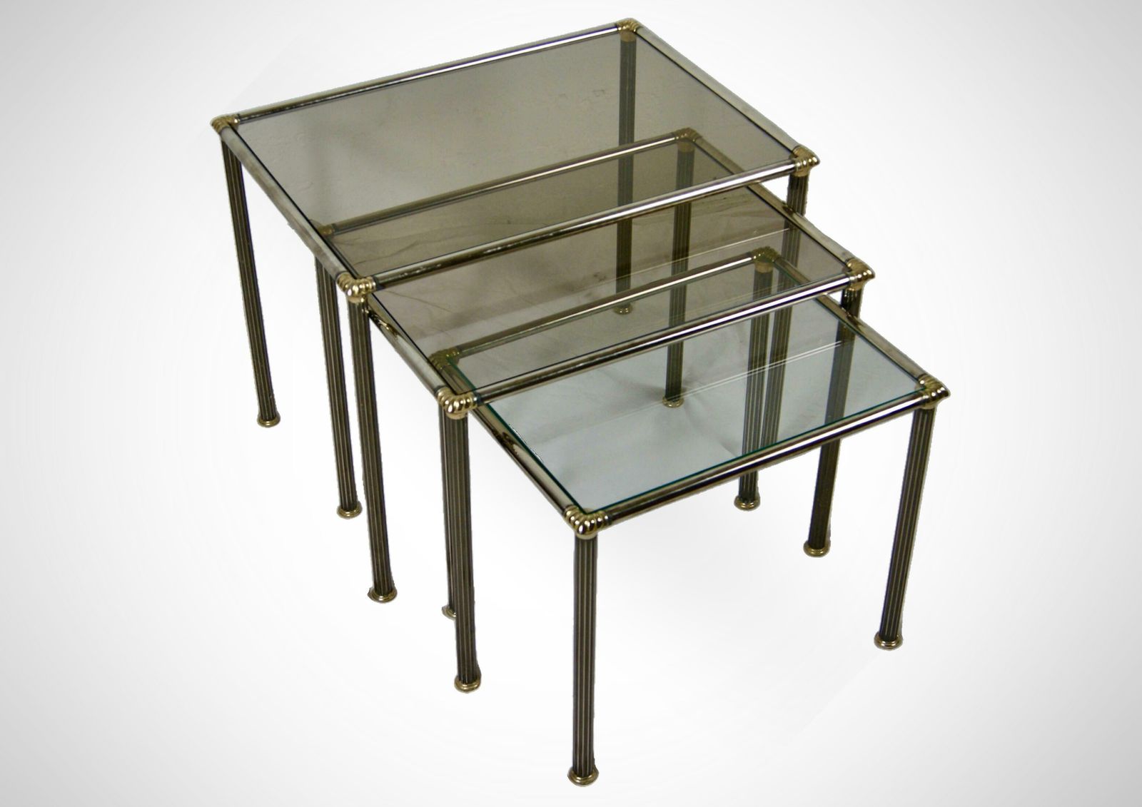 Maison Charles France Set Of 3 Nesting Tables, 1970s French Nest Of Tables