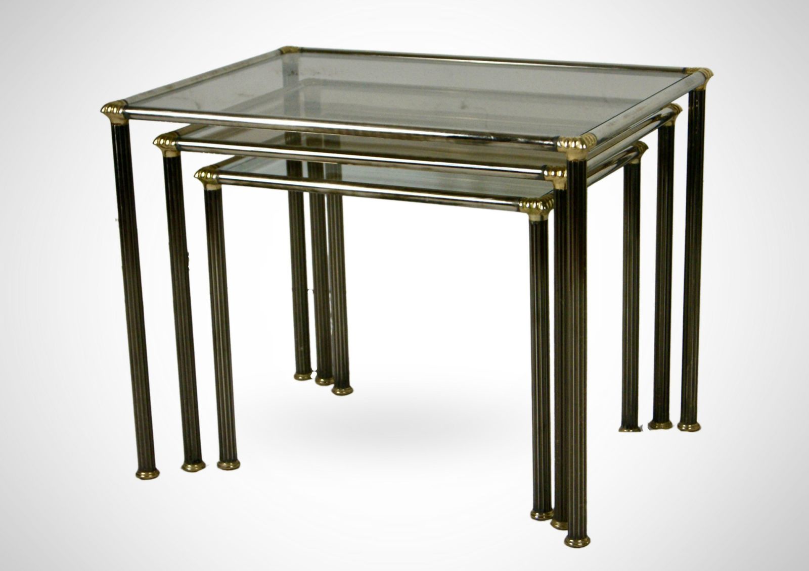 Maison Charles France Set Of 3 Nesting Tables, 1970s French Nest Of Tables photo Furniture