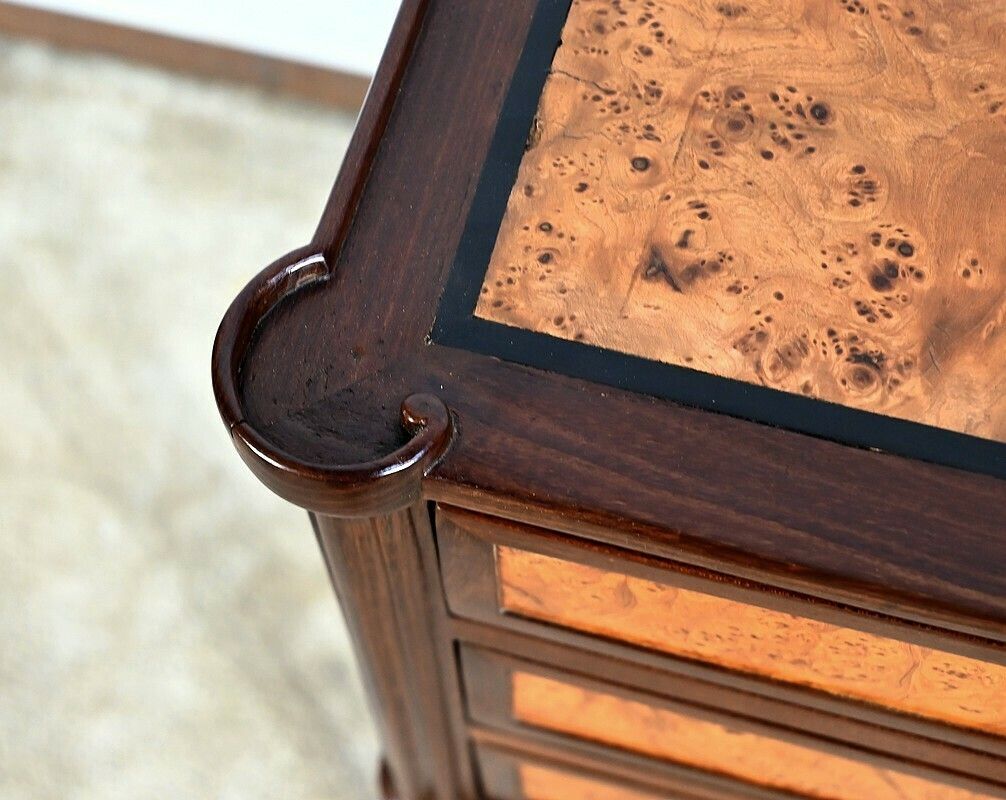Small Chiffonnière Table In Mahogany And Amboyna Burl, Louis XVI Period – Late 18th Century photo vinterior
