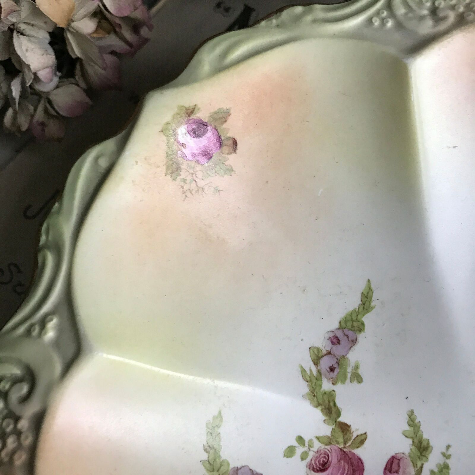 Antique Floral Bowl   Carlton Ware   Wiltshaw & Robinson 1800's Collectable Plate   Blush Ware   Roses photo Home Decor
