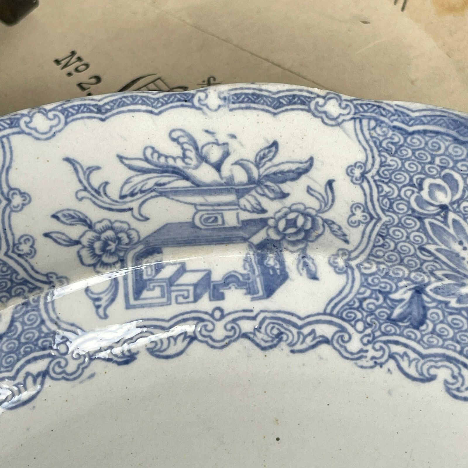 Antique English Blue And White Set Of 5 Luncheon Plates. Copeland And Garrett. New Japan Stone.Shabby Chic photo vinterior