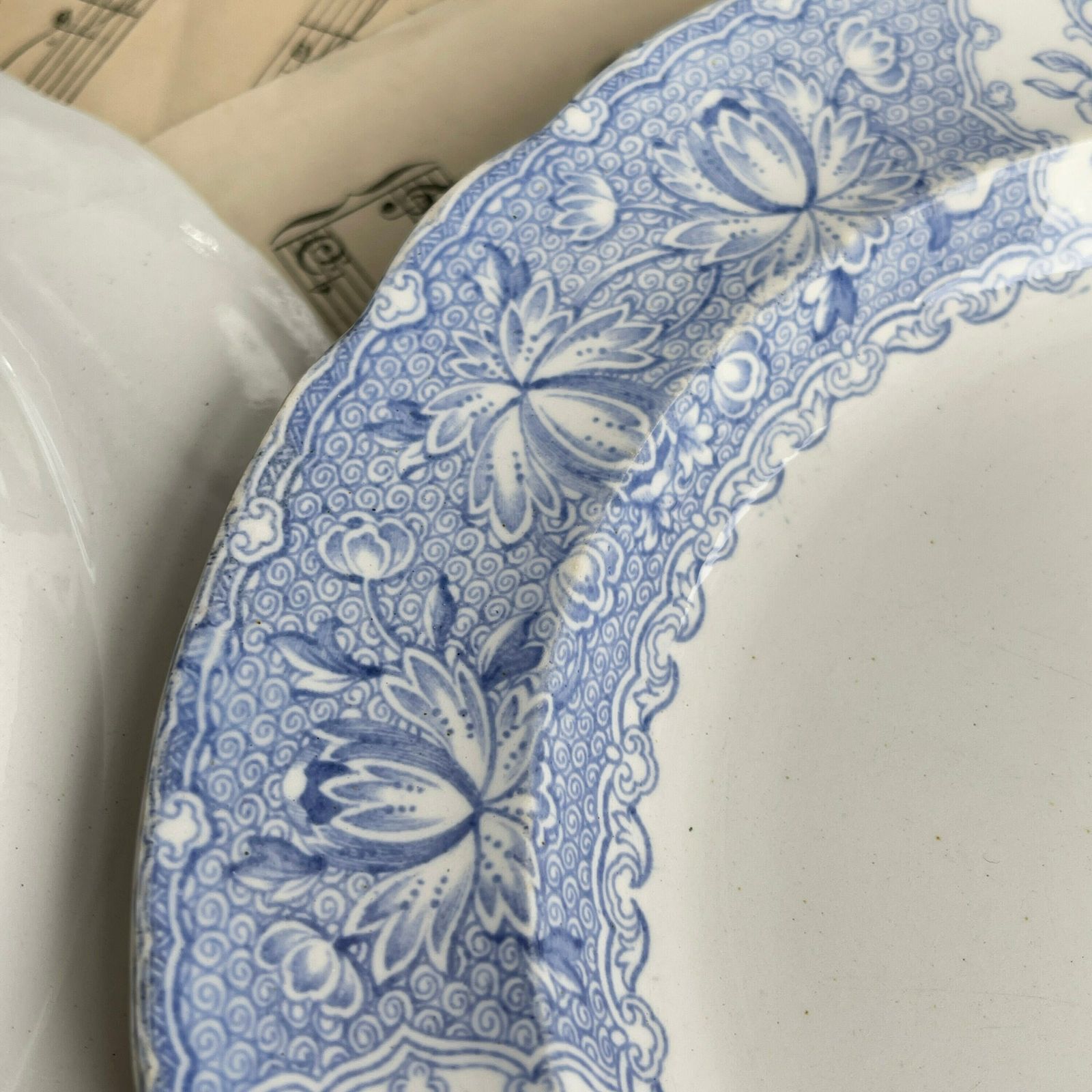 Antique English Blue And White Set Of 5 Luncheon Plates. Copeland And Garrett. New Japan Stone.Shabby Chic photo buy