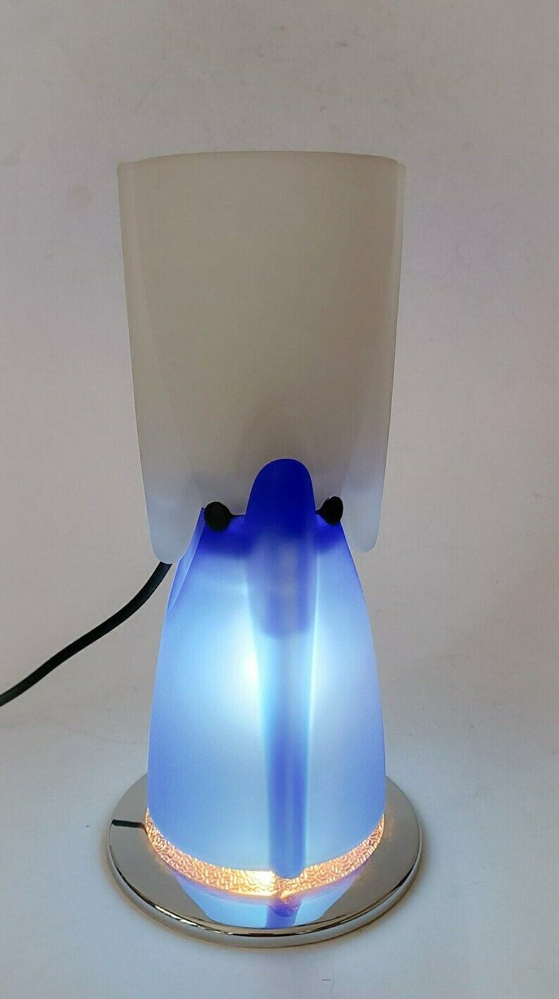 Tam Tam 1 Sirrah Double Glass White Blue Table Lamp Design P. King S. Miranda Vintage Design photo furniture