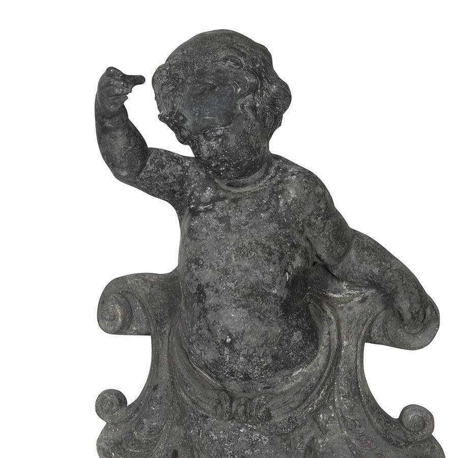 Pair Of 19th Century French Cast Alloy Putti Figures photo Home Decor
