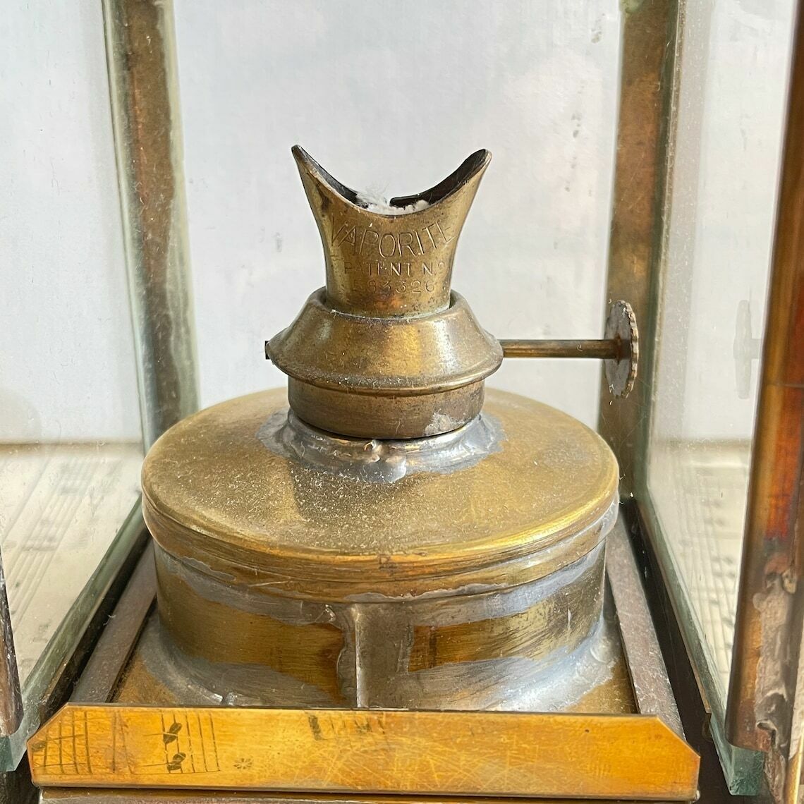 Vintage Brass Railway Lamp, Relica Kerosene Storm Lantern, Garden Light photo vintage