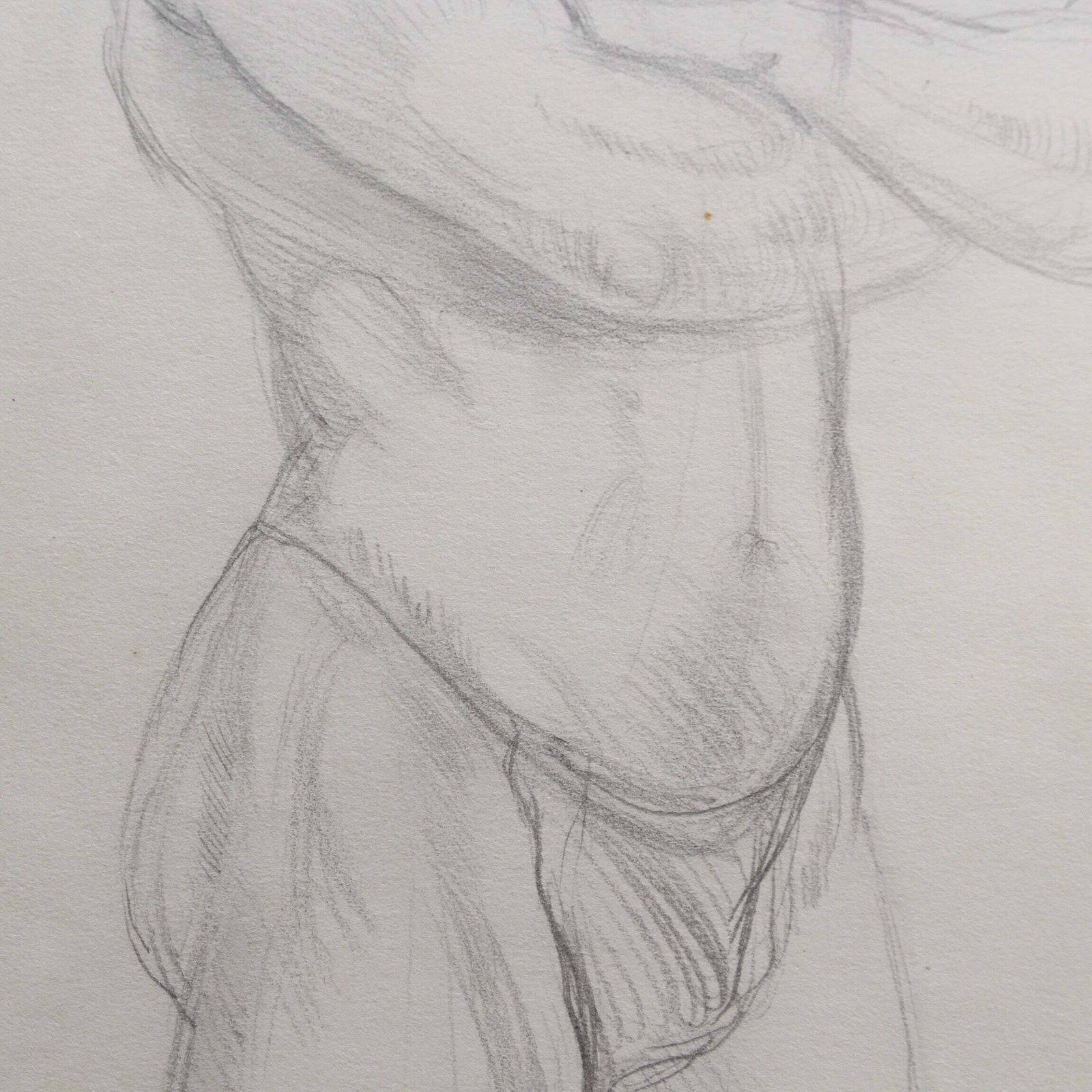 photo furniture Muscular Man Pencil Drawing By Bernard Sleigh Rbsa (Circa 1900 1920)