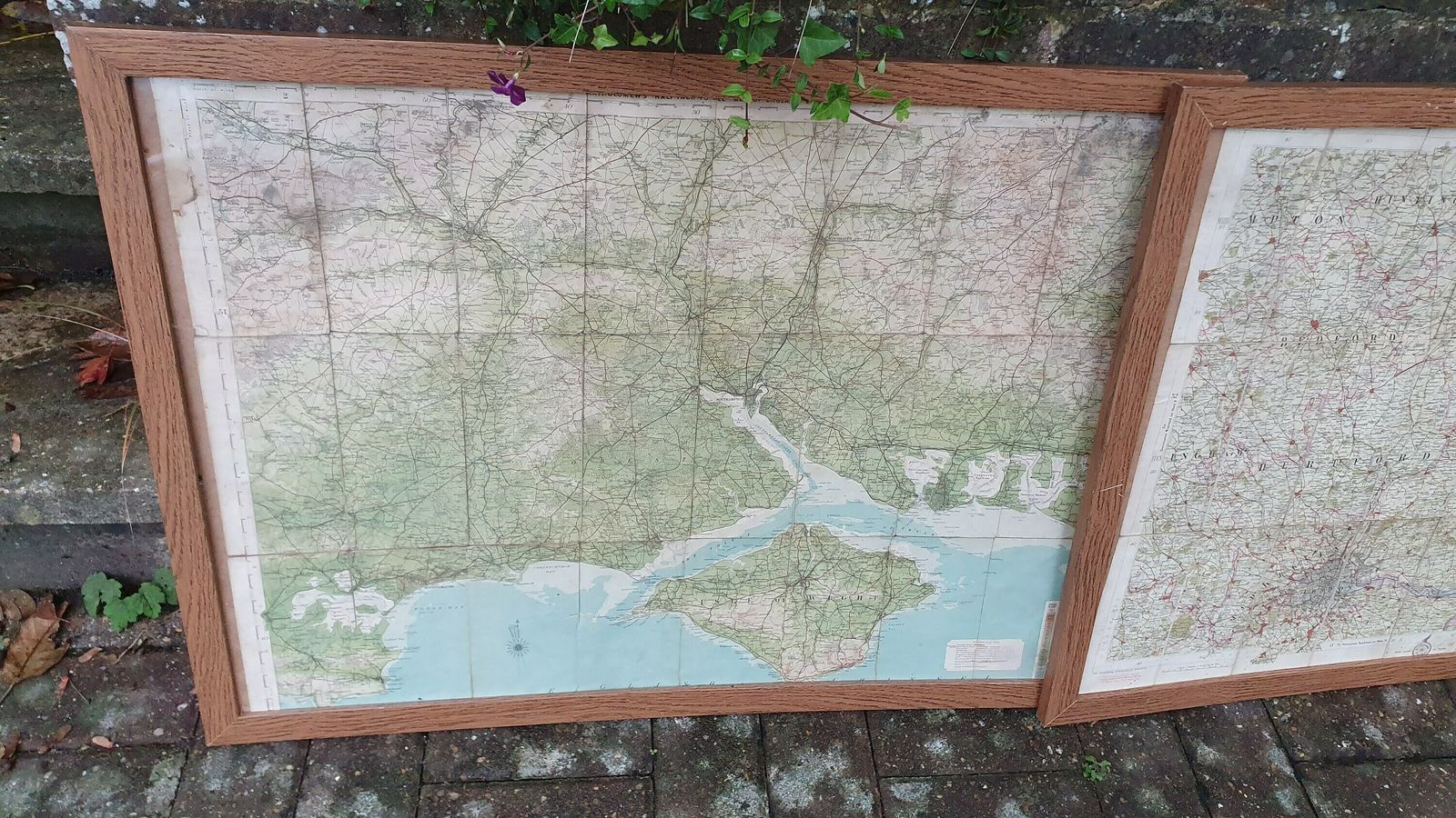 4 Very Large Framed Maps New Forest Middlesex Essex Suffolk Oxford photo furniture