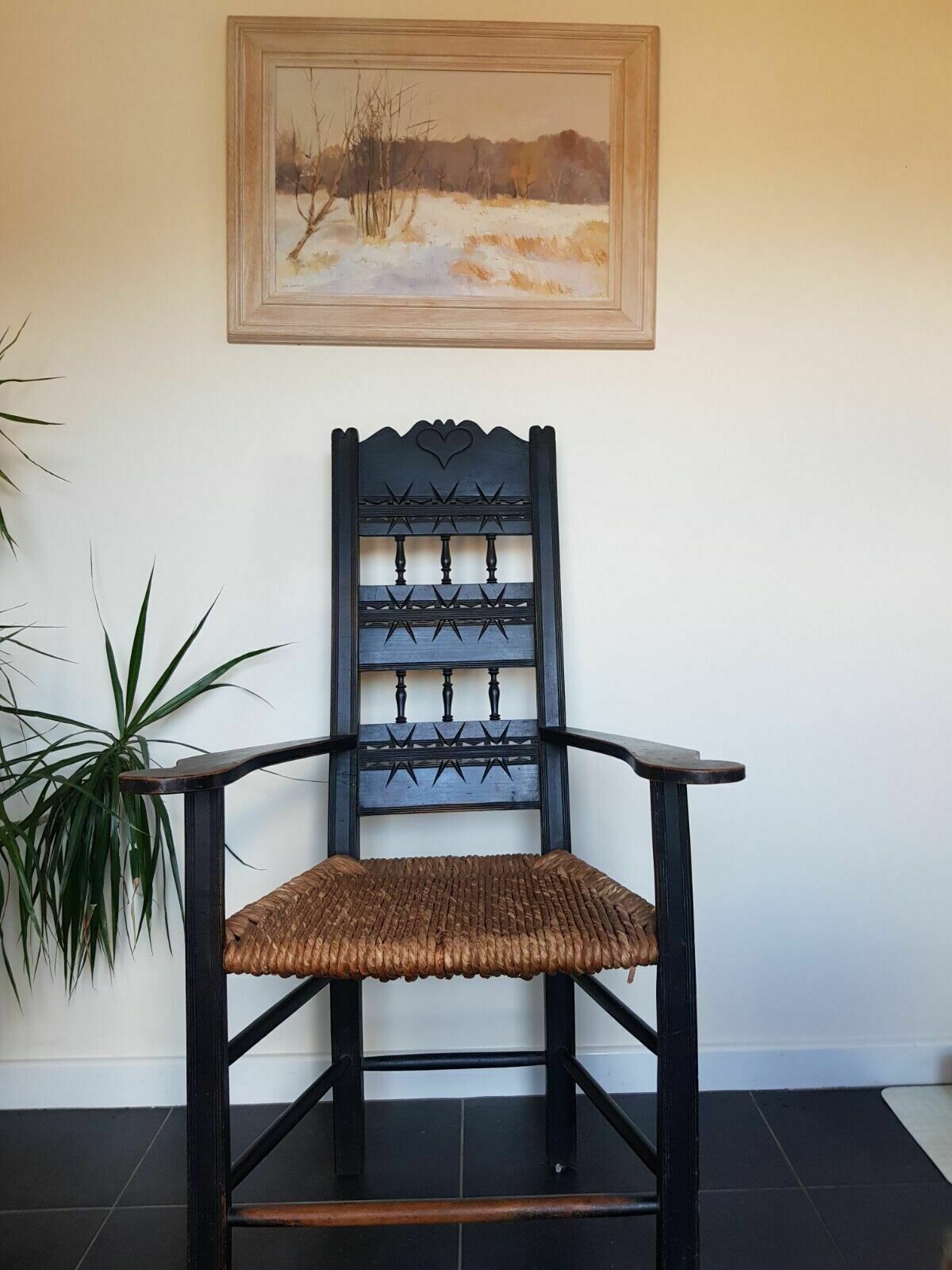 photo vinterior A Superb Pair Of Arts Crafts Ebonised Armchairs