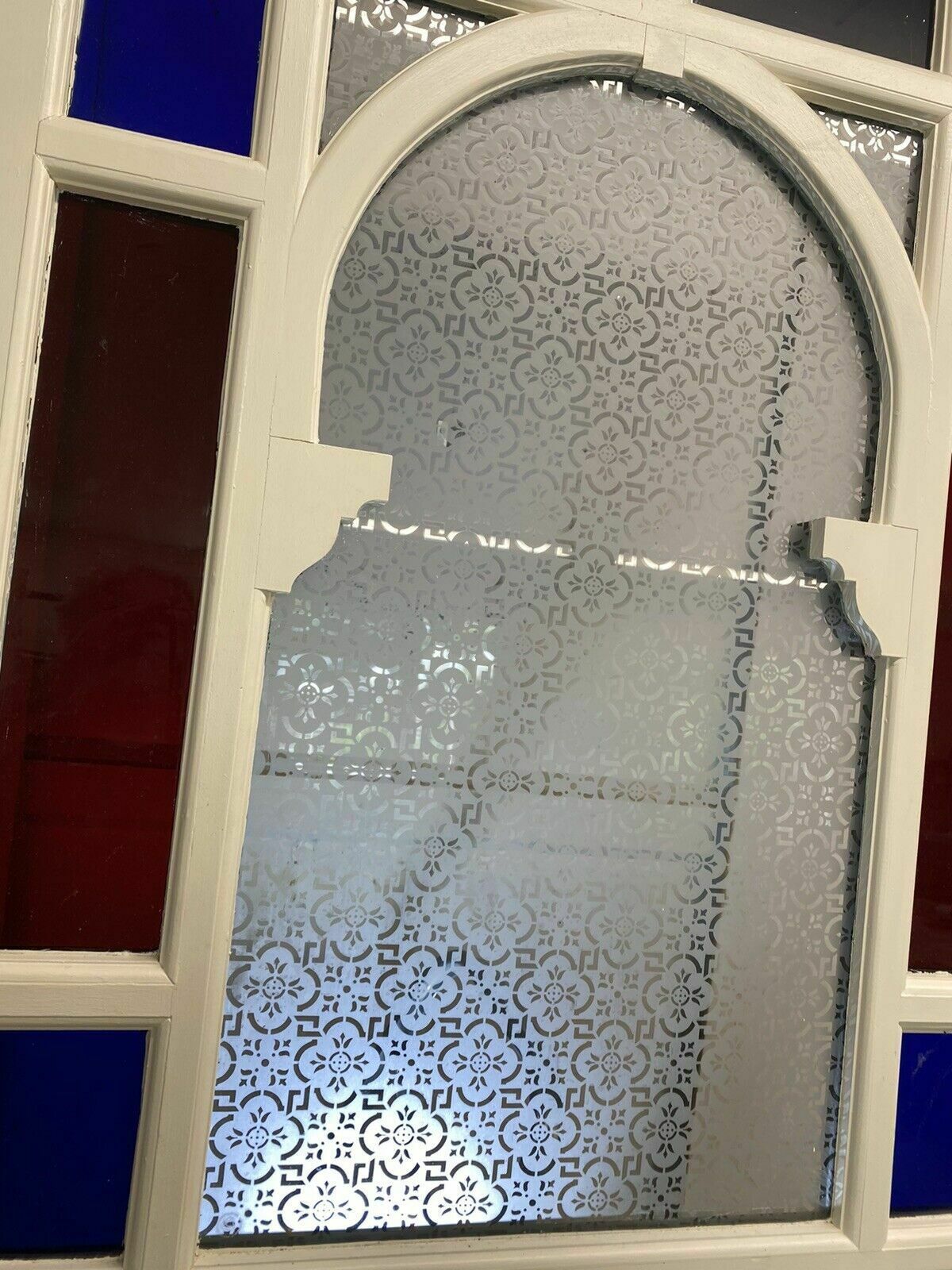 3127.0 Large Edwardian Front Door Period Etched Glass Old Reclaimed Antique Hardwood photo