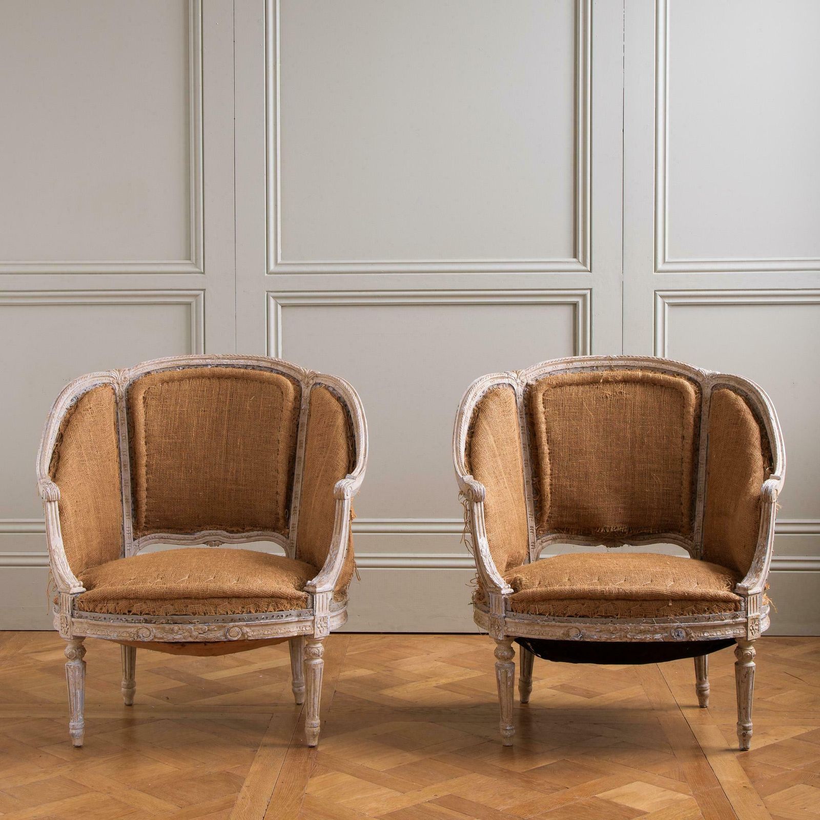 19th Century French Pair Of Corbeille Bergere Armchairs photo buy