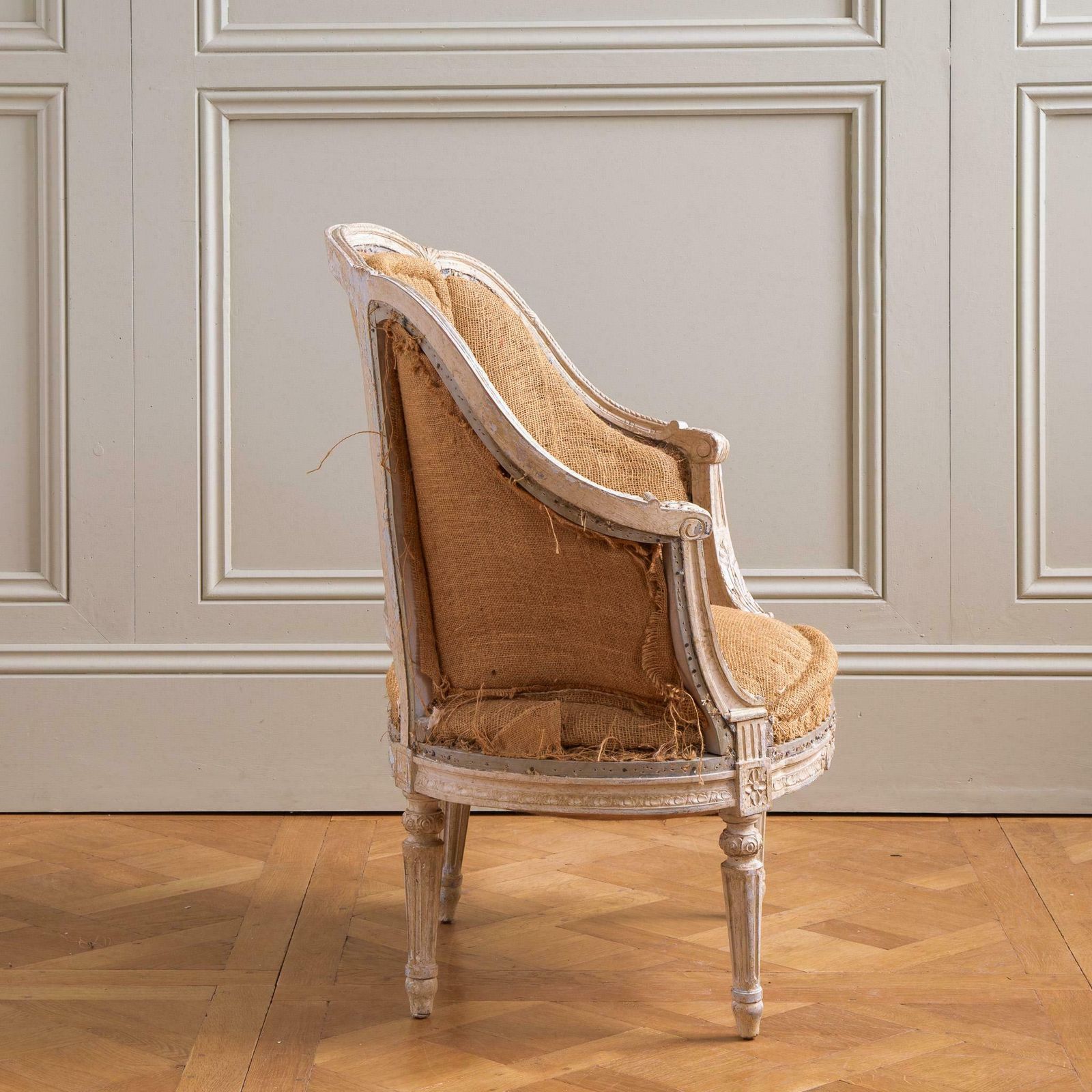 3850.0 19th Century French Pair Of Corbeille Bergere Armchairs photo