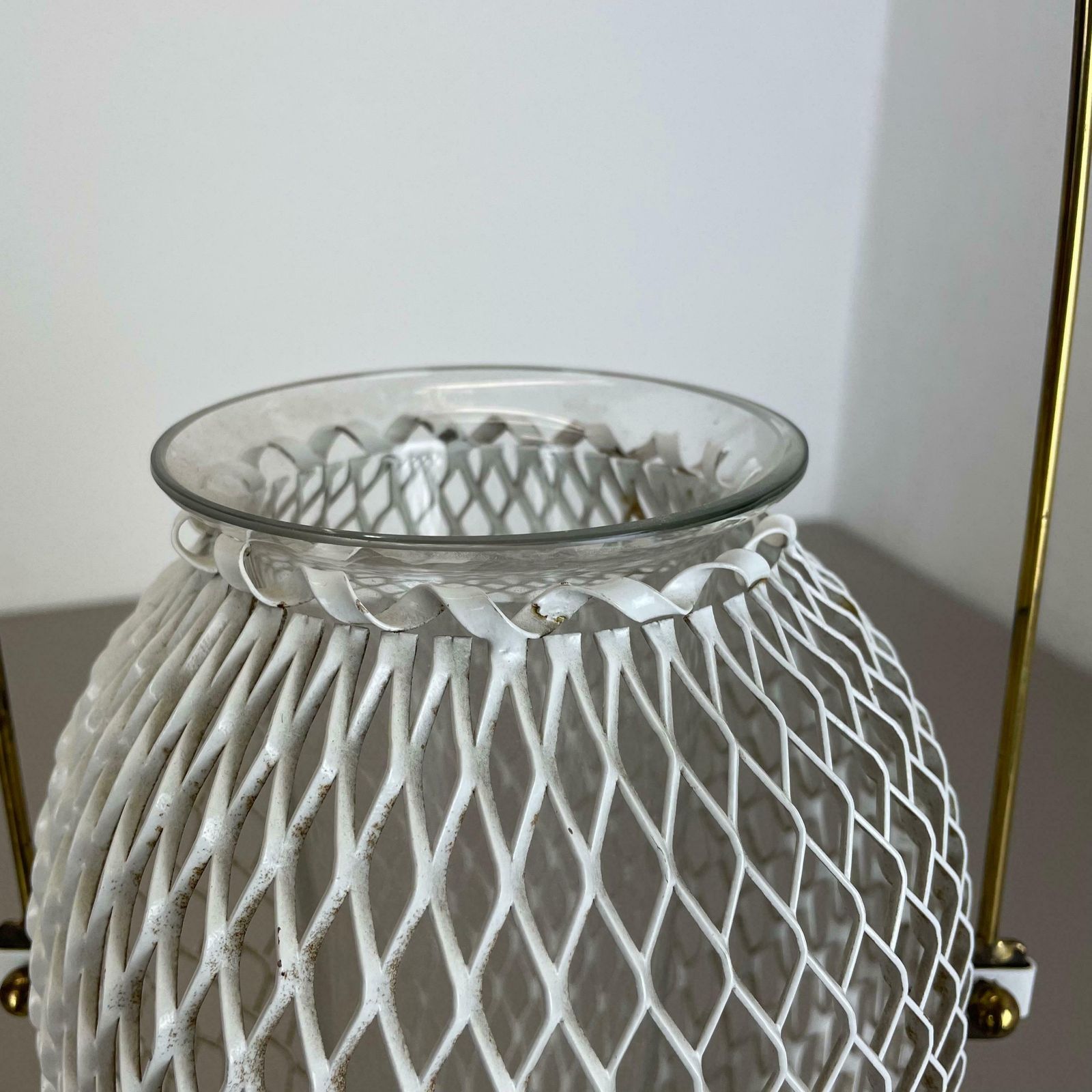 Modernist Metal Mategot Style Vase Flower Pot Plant Stands Element, France 1950s