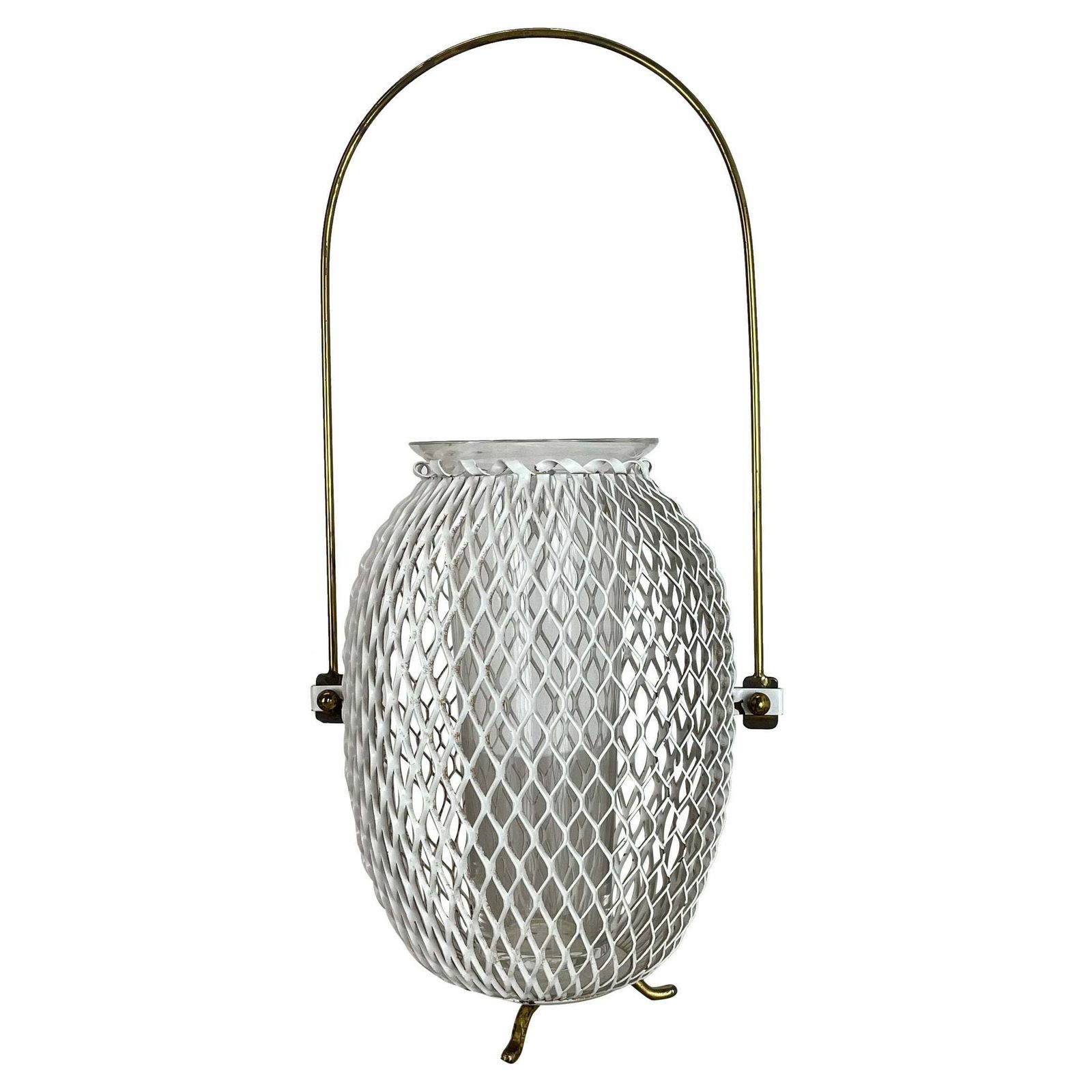 Modernist Metal Mategot Style Vase Flower Pot Plant Stands Element, France 1950s photo vinterior