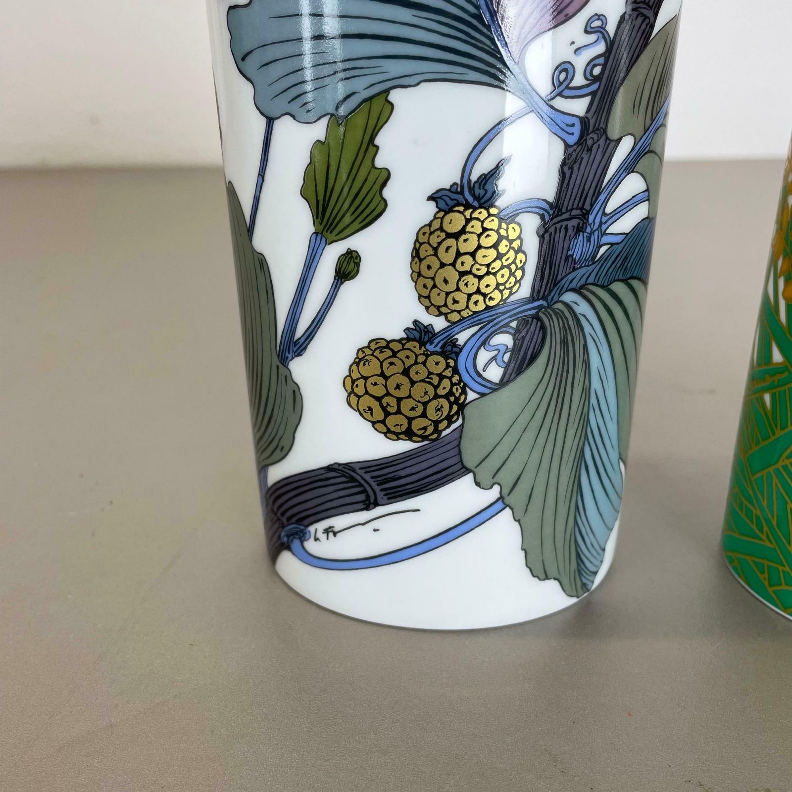 Set Of 2 Floral Vases By W. Bauer And A. Le Foll For Rosenthal, Germany, 1980s photo 488.0
