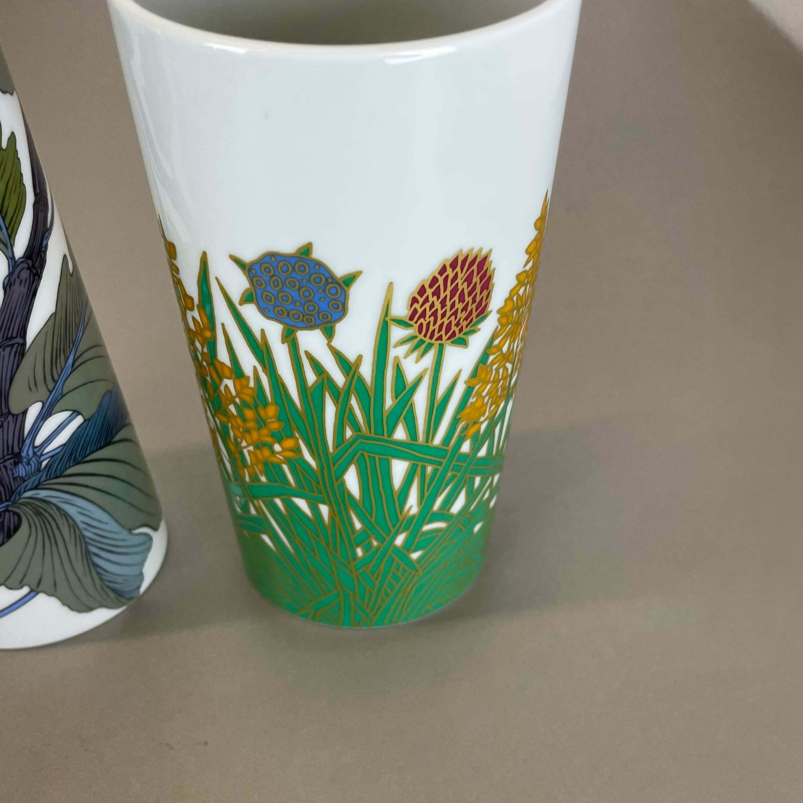 photo furniture Set Of 2 Floral Vases By W. Bauer And A. Le Foll For Rosenthal, Germany, 1980s