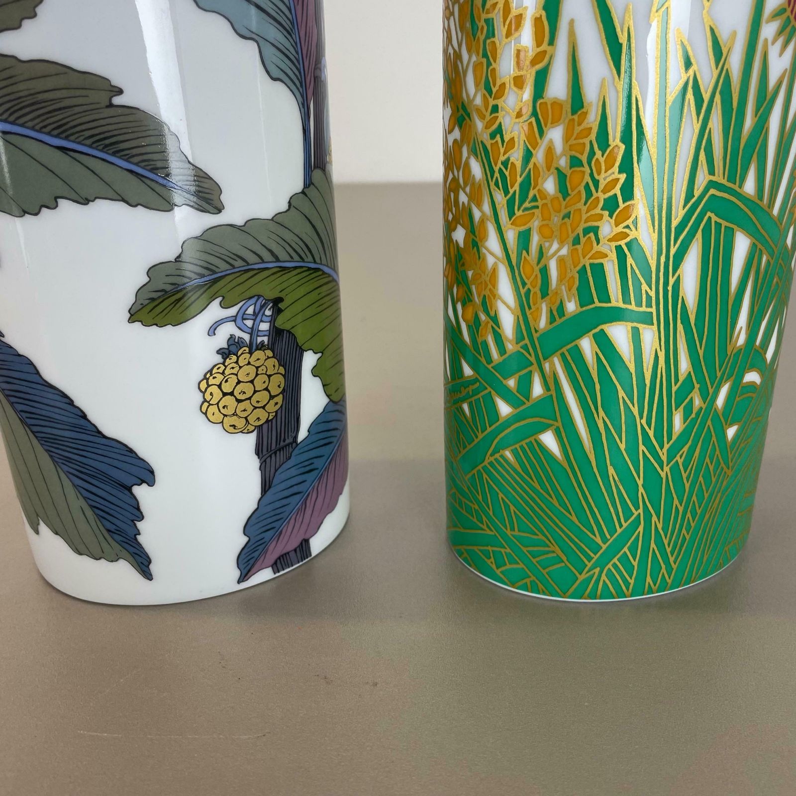 photo buy Set Of 2 Floral Vases By W. Bauer And A. Le Foll For Rosenthal, Germany, 1980s