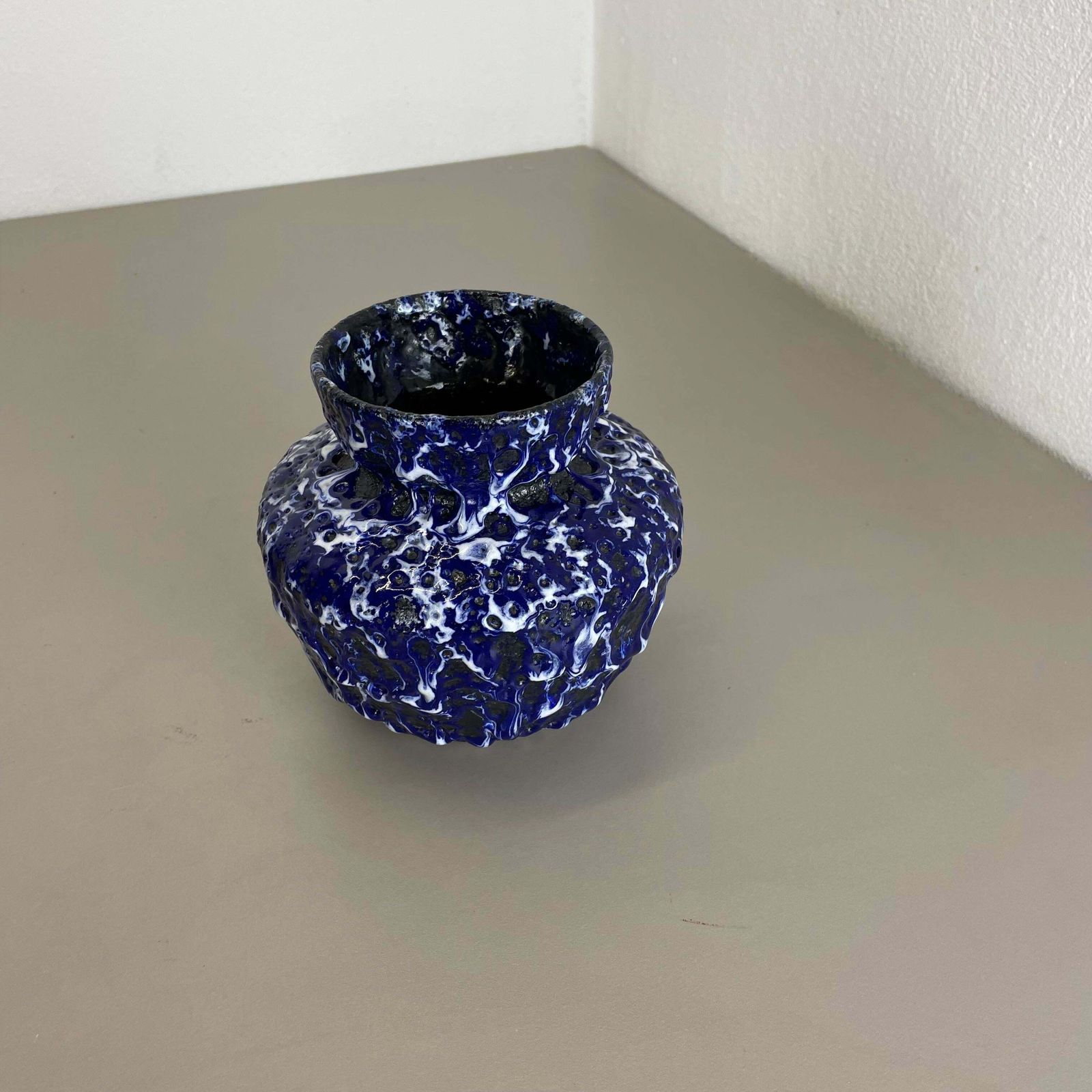 Extraordinary Superglaze Pottery Fat Lava Vase By Es Keramik, Germany, Wgp 1960 photo 346.0