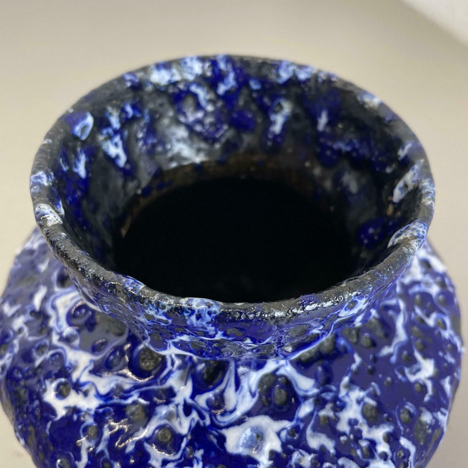 Extraordinary Superglaze Pottery Fat Lava Vase By Es Keramik, Germany, Wgp 1960 photo vintage