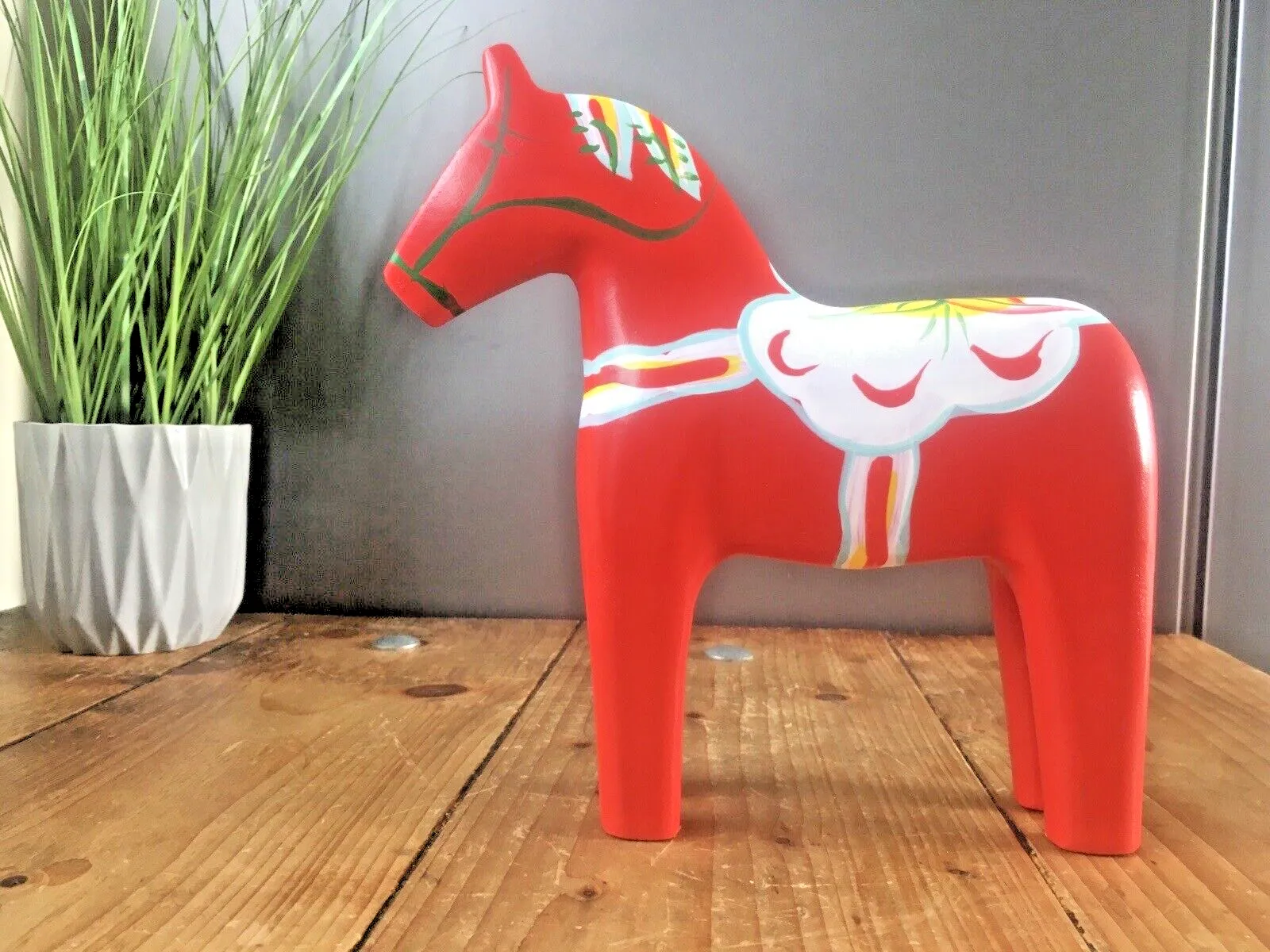 Large Modern 9" 23cm Dala Horse Dalahemslojd Dalahest Vintage Swedish Folk Art photo for sale