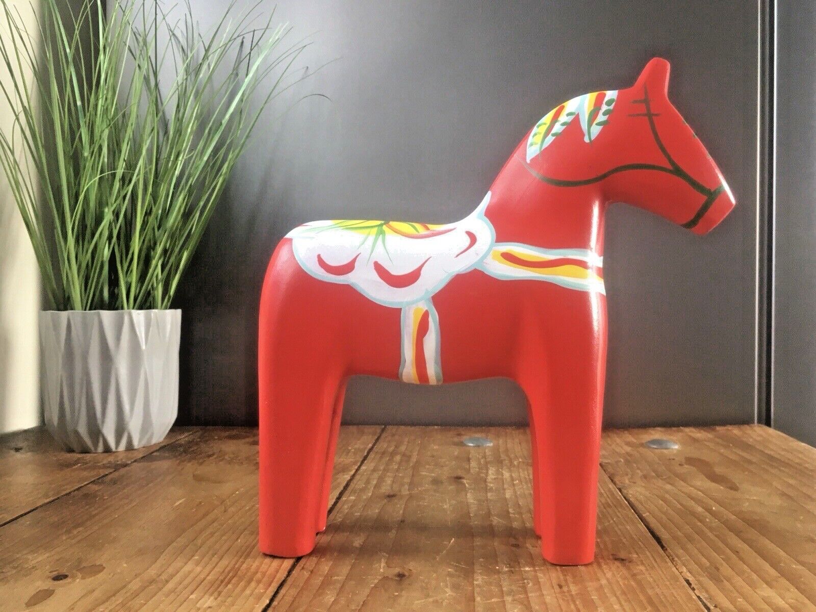 Large Modern 9" 23cm Dala Horse Dalahemslojd Dalahest Vintage Swedish Folk Art photo vinterior
