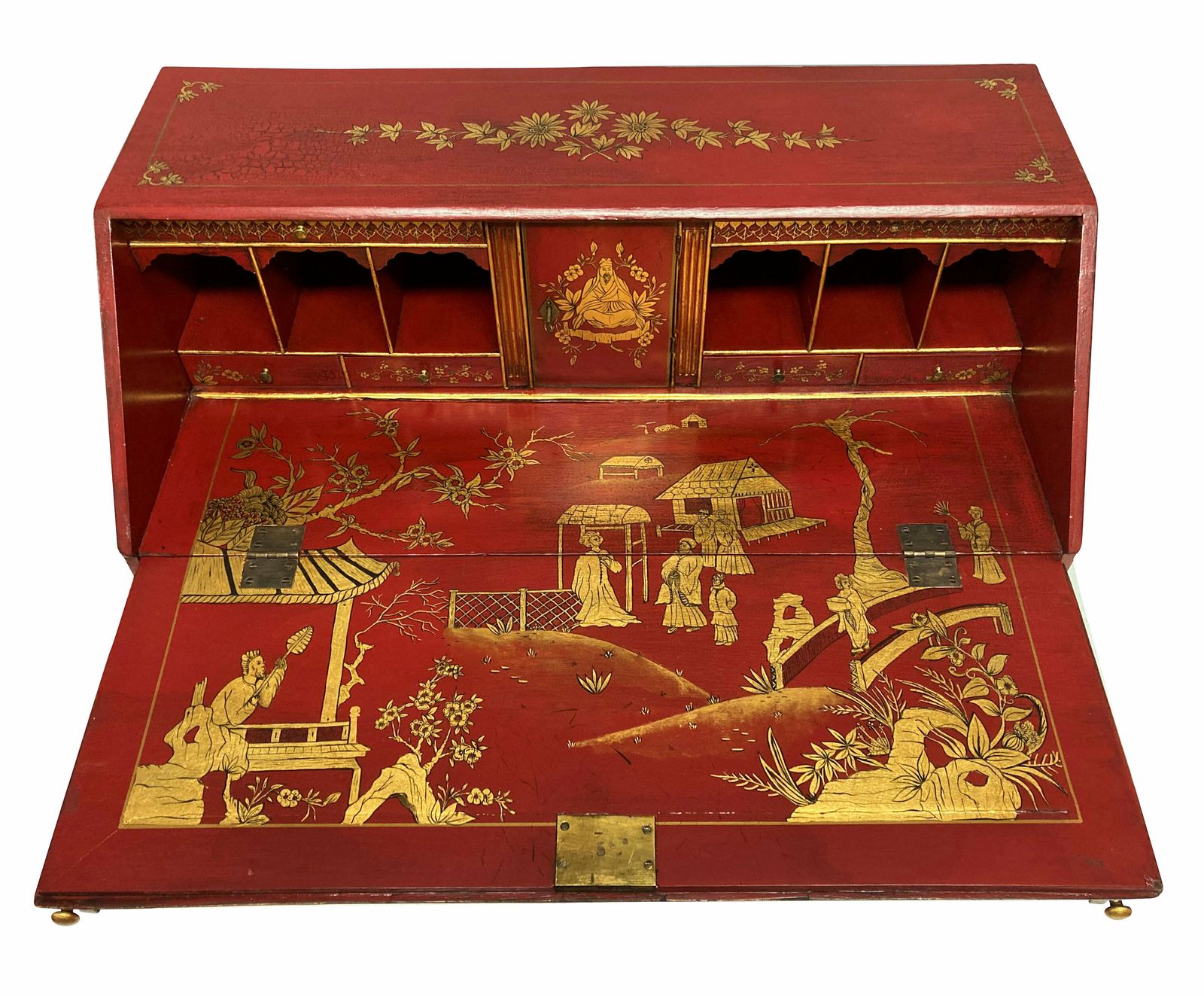 A George III Scarlet Gilt Japanned Desk photo buy