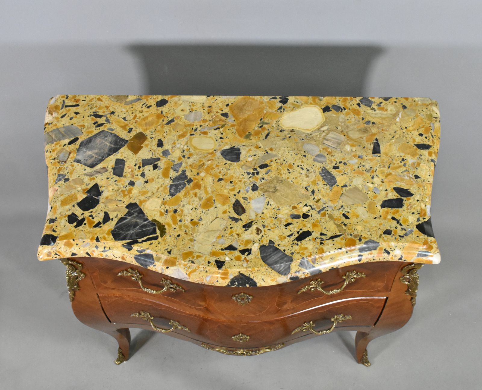 French Bombe Commode Louis XV Style photo vintage