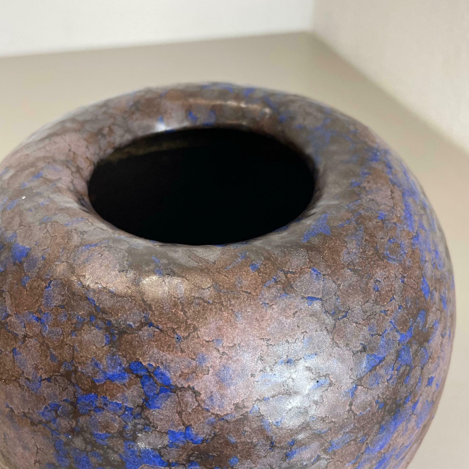 photo furniture Super Rare Pottery Fat Lava Multi Color "802 2" Ball Vase Made By Ruscha, 1970s
