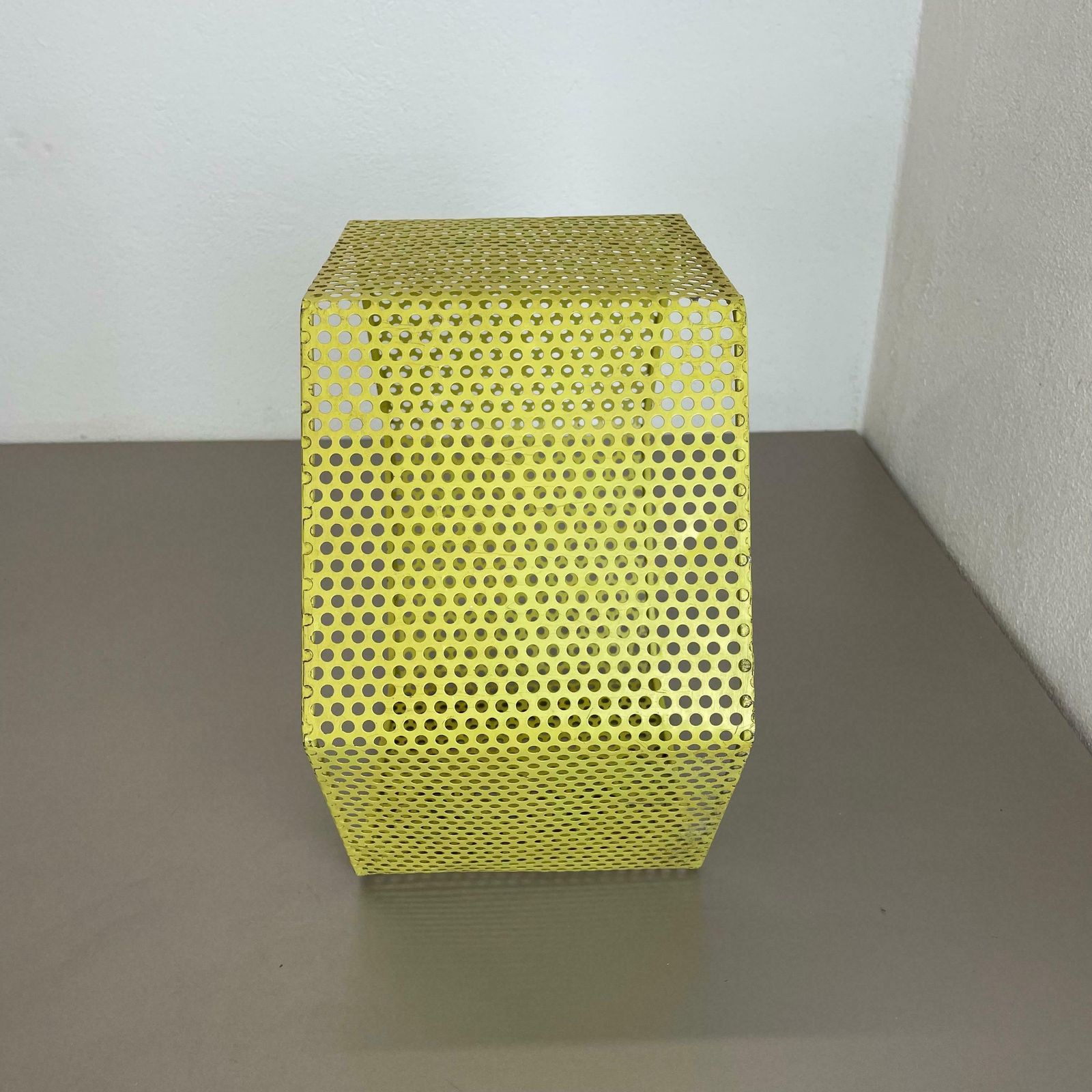 photo vinterior Small Yellow Cube Form Wall Unit Element By Mathieu Matégot Attrib., France 1950