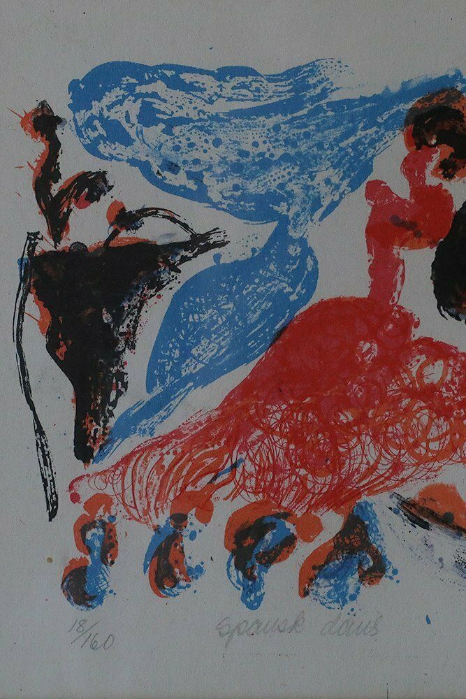 Paul Holsby, Spansk Dans, Color Lithograph, 1967, Framed photo Art