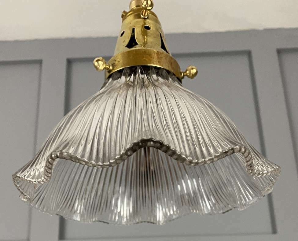 Vintage Holophane Pendant Light photo Lighting