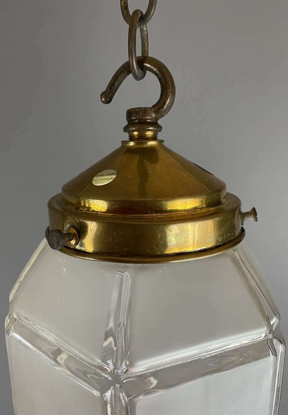 Small Pendant Light With Frosted Glass Squares photo Lighting
